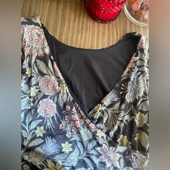 LOFT  Womens Floral Sleeveless Jersey Knit Stretch Multicolor Dress Sz Small - Picture 3 of 10